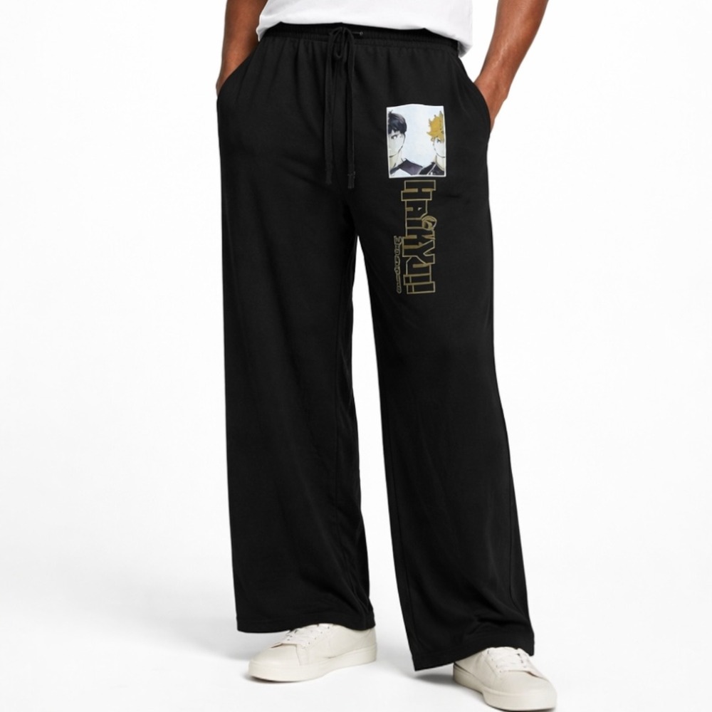 Haikyu!! Men's 2XL‎ Black Pajama Pants Anime Print